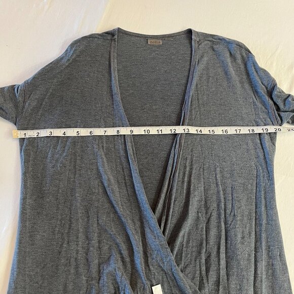 Zella Athletics All Day Faux Wrap Long Sleeve‎ Top Gray Size Medium - Picture 9 of 10
